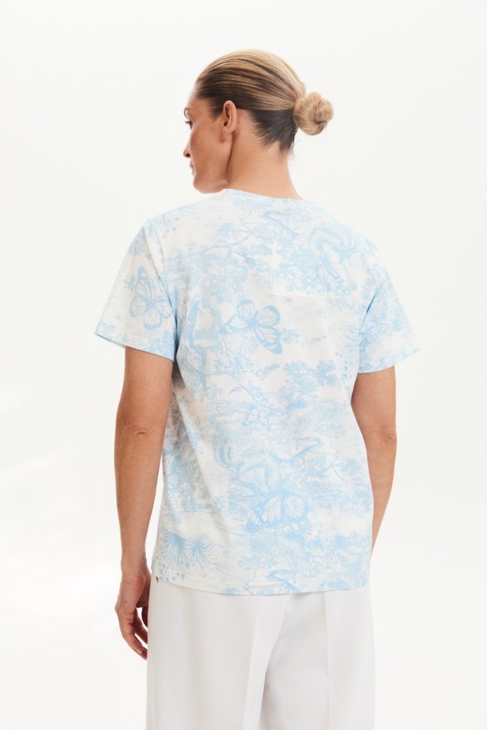 Seven Lab - Футболка принт туаль в голубом цвете