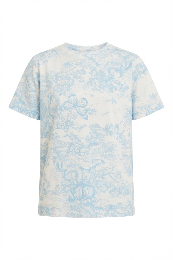 Seven Lab - Футболка принт туаль в голубом цвете