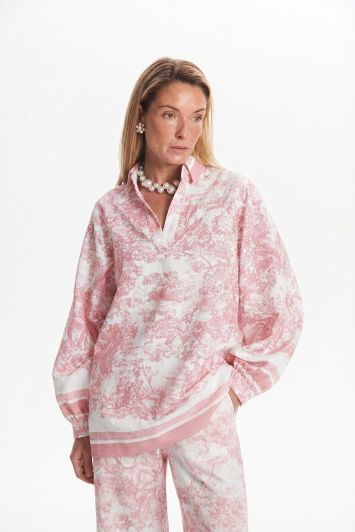 Seven Lab - Блуза с принтом туаль в розовом цвете