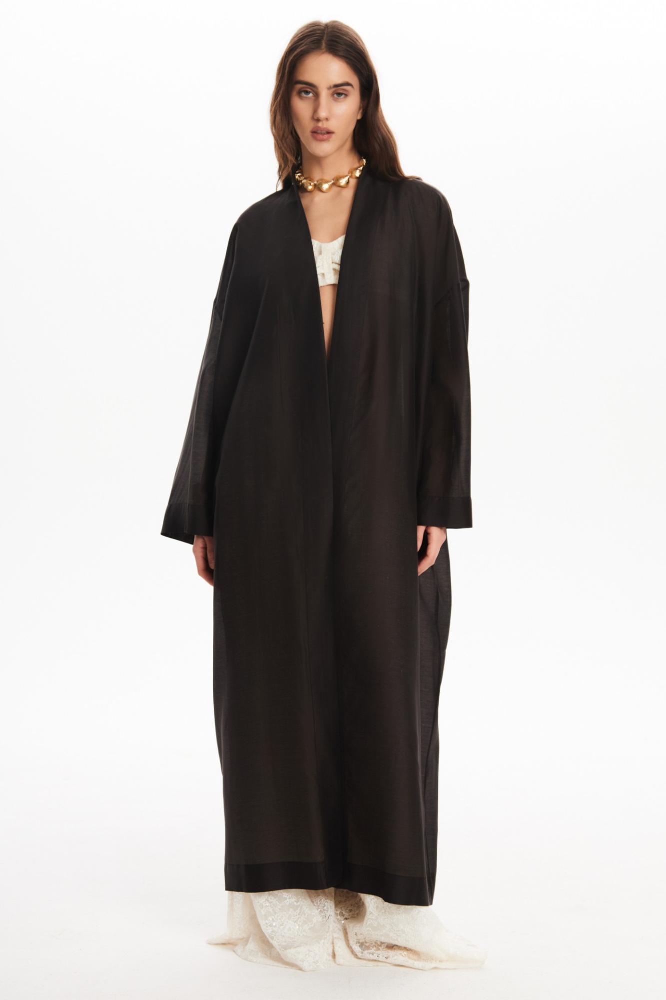 Seven Lab - Кардиган из вуали в черном цвете, женская