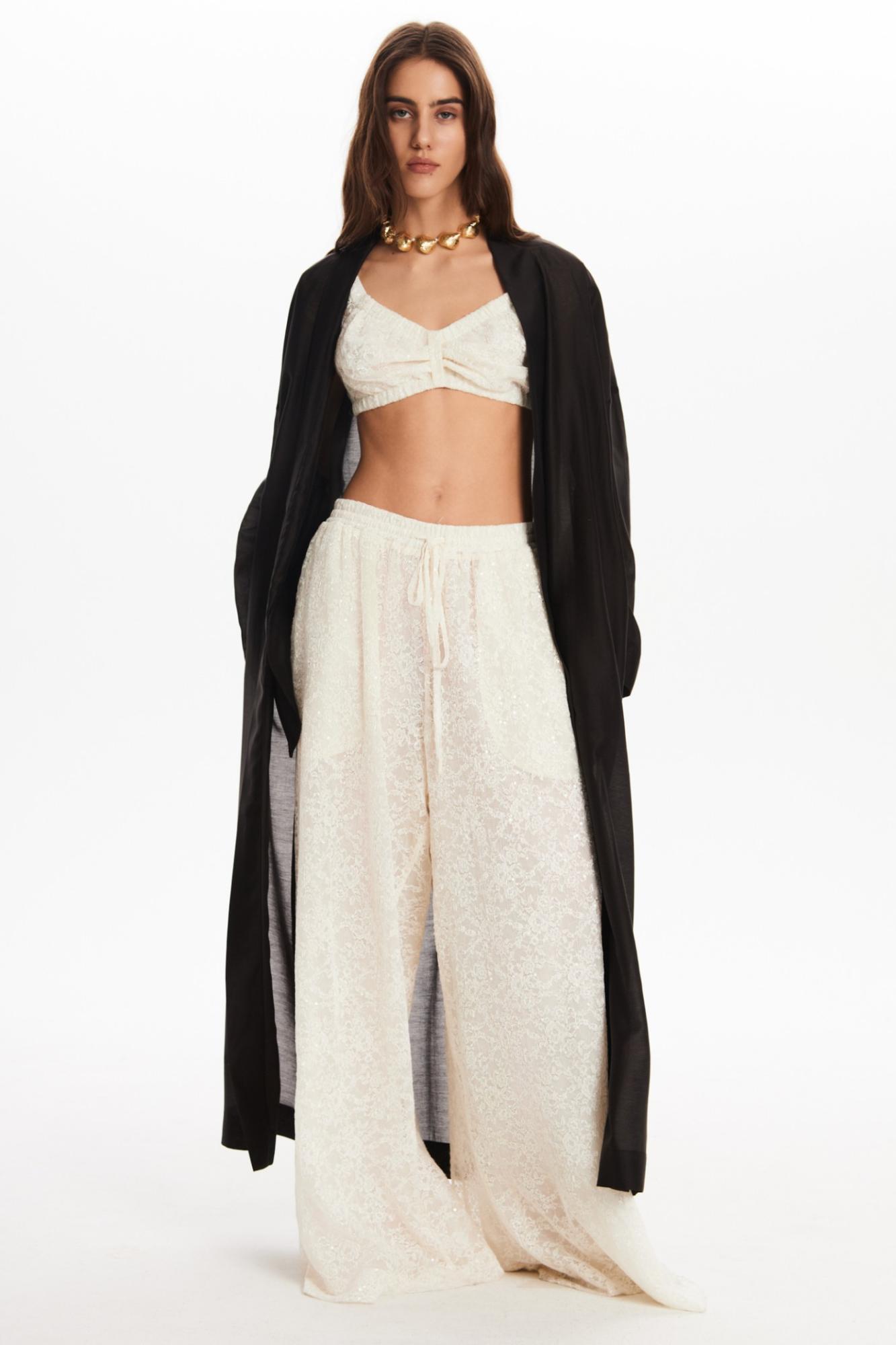 Seven Lab - Кардиган из вуали в черном цвете, женская