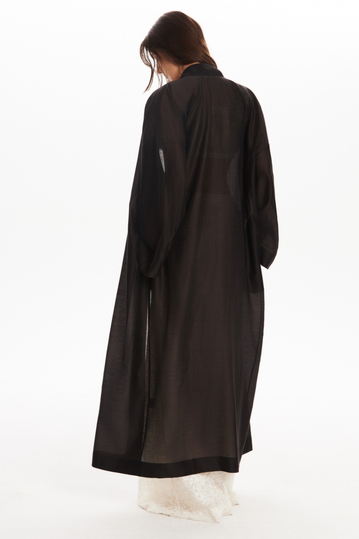 Seven Lab - Кардиган из вуали в черном цвете