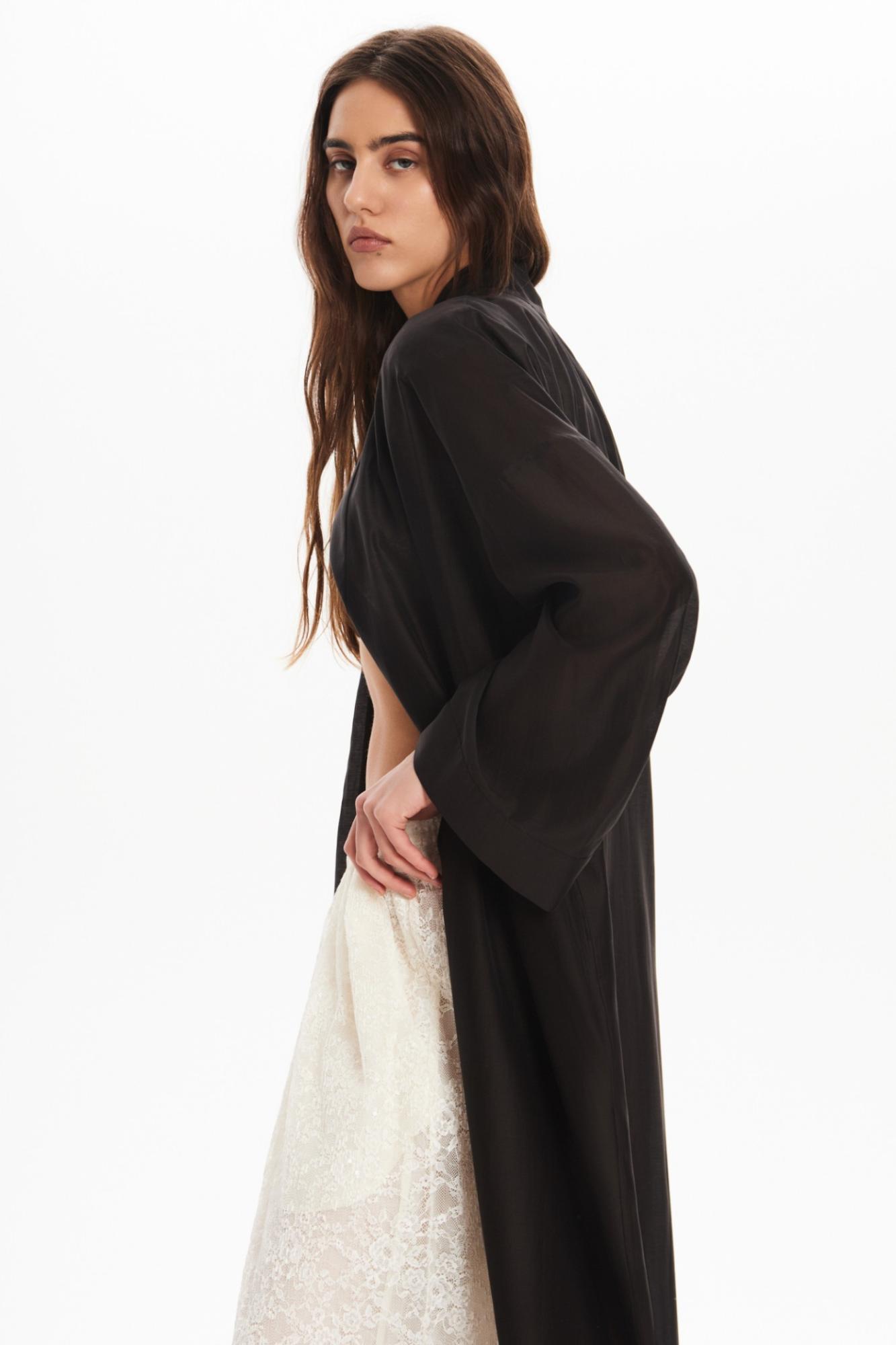 Seven Lab - Кардиган из вуали в черном цвете, женская