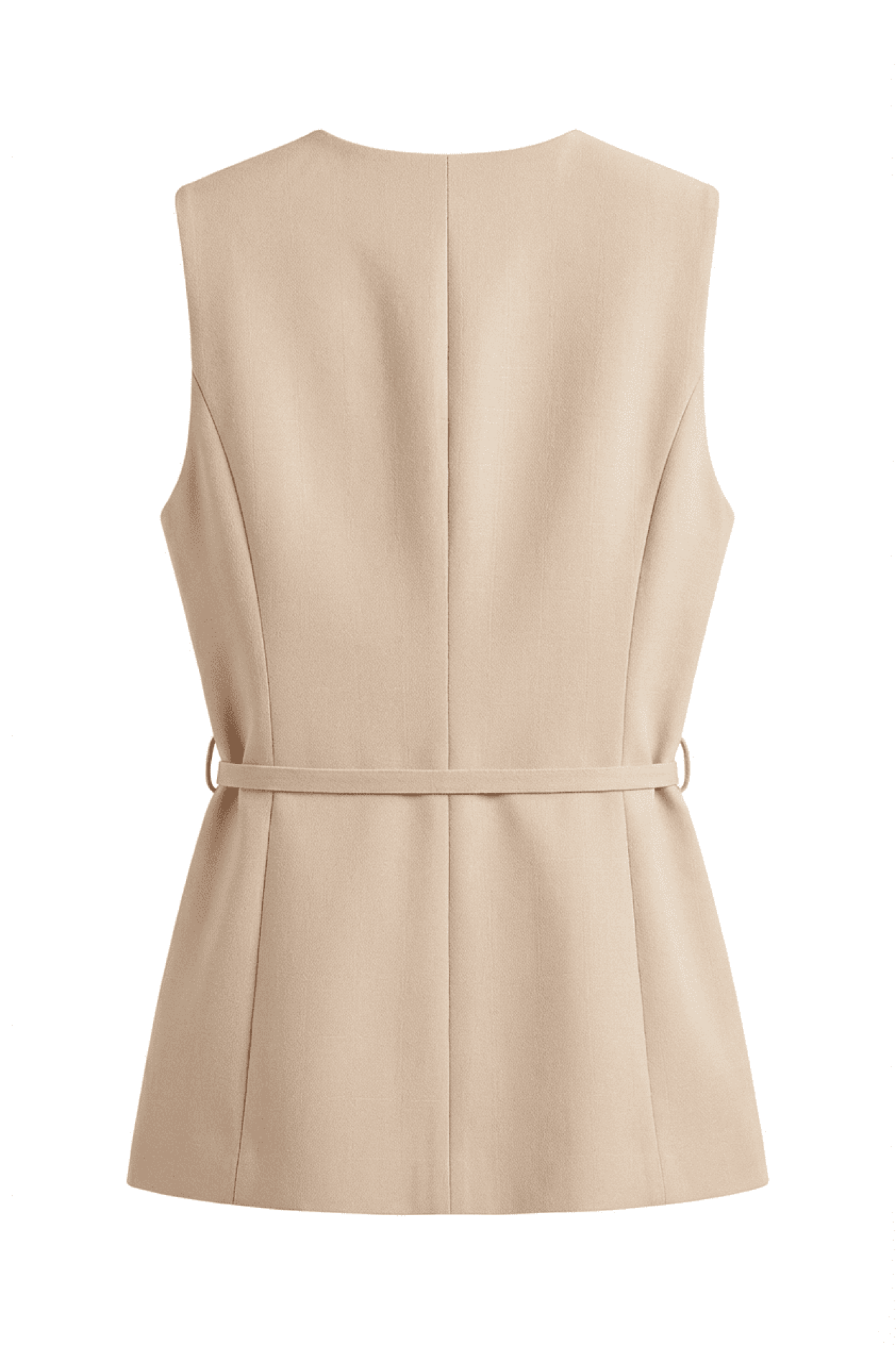 Seven Lab - Жилет с поясом в бежевом цвете, женская