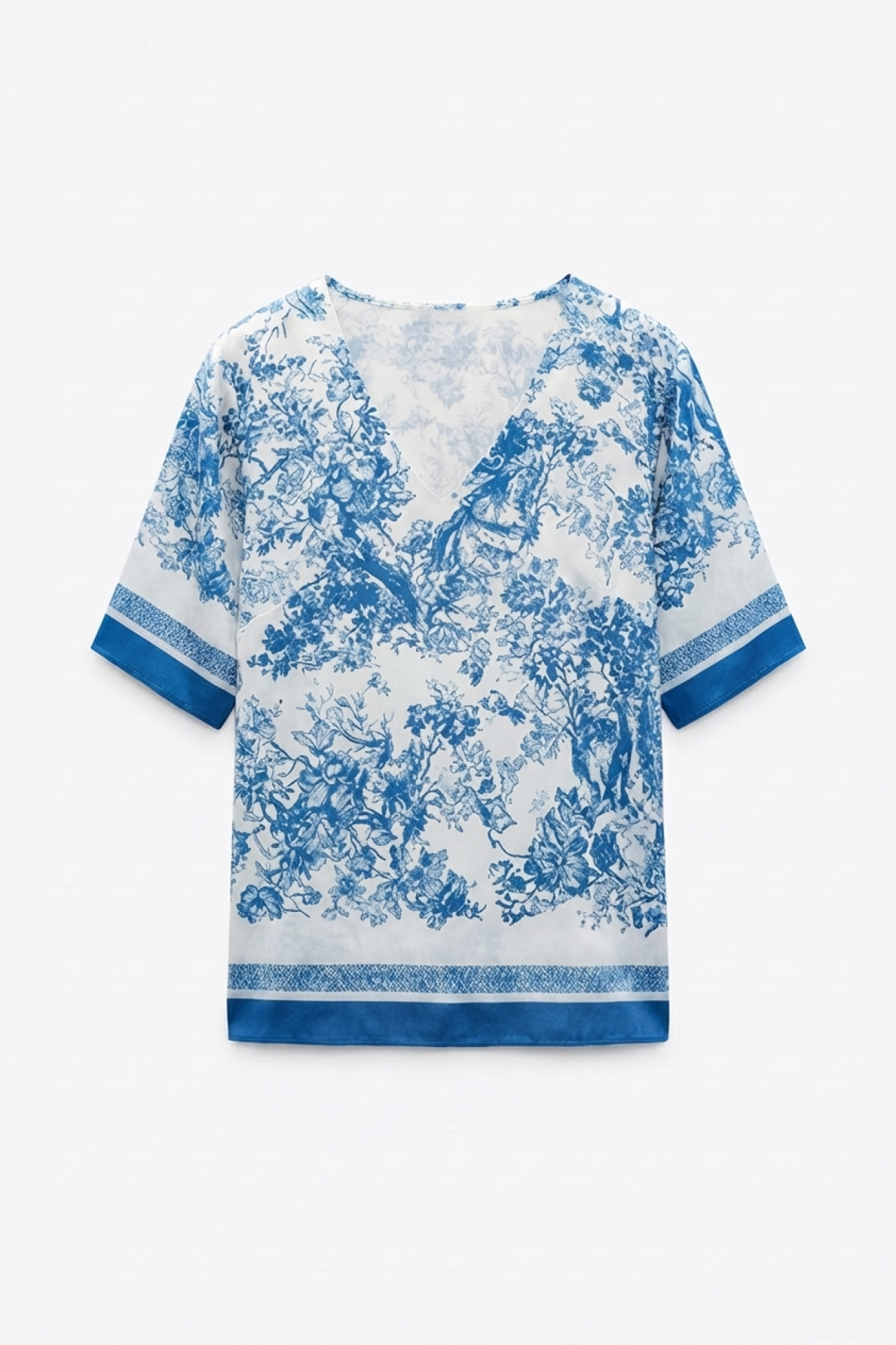 Seven Lab - Топ с принтом туаль в сине-голубом цвете, женская