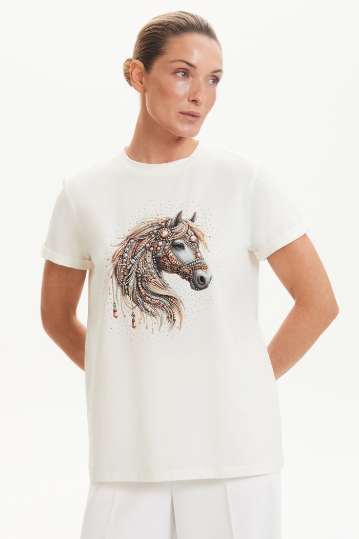 Seven Lab - Футболка с рисунком на груди в белом цвете