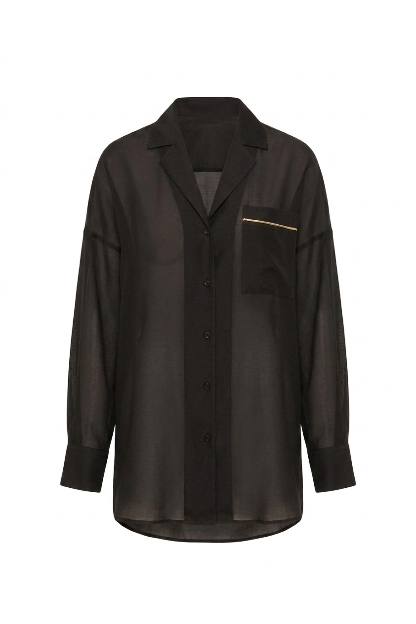 Seven Lab - Блуза с английским воротником в чёрном цвете, женская