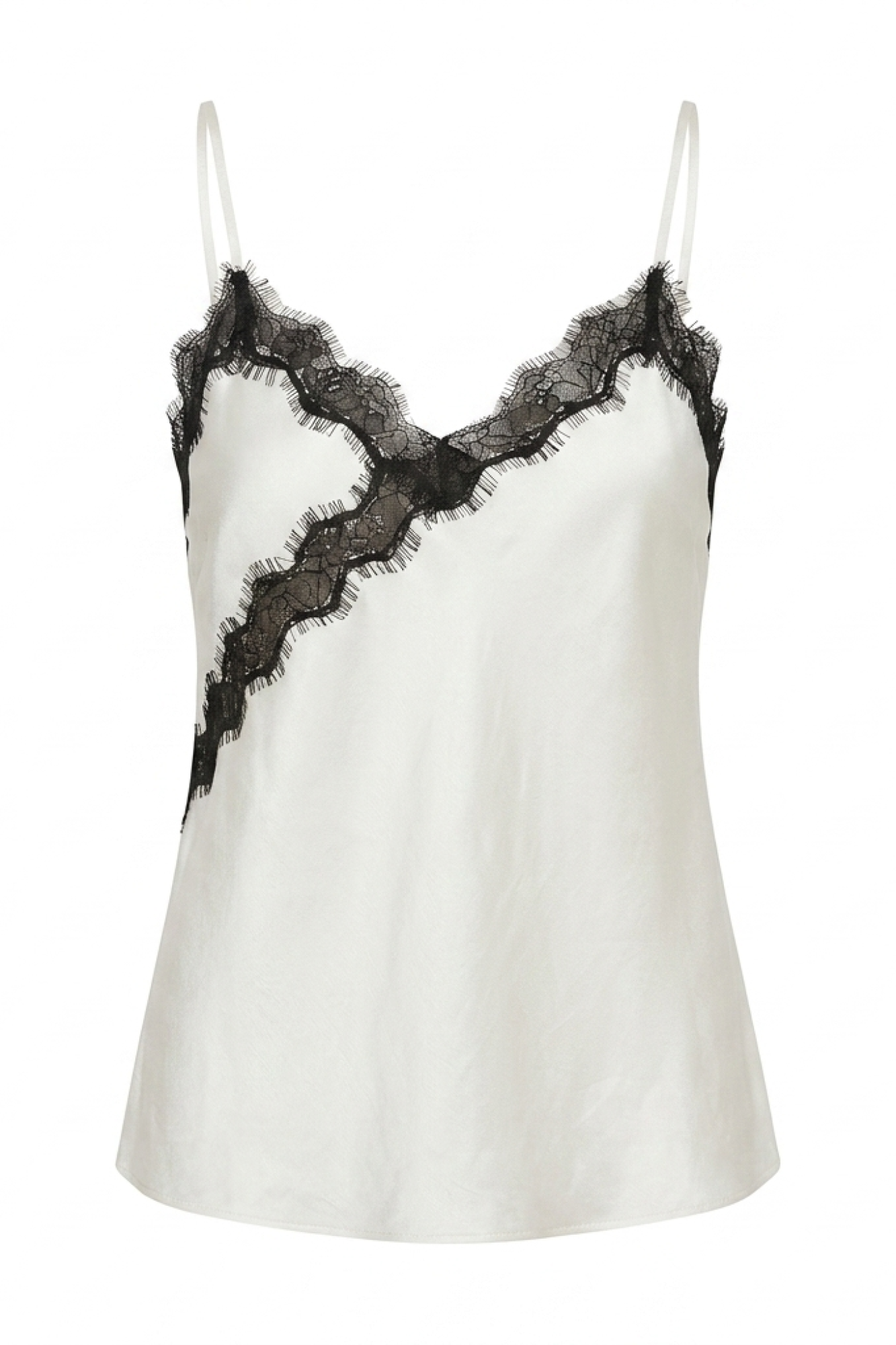 Seven Lab - Топ с кружевом в молочном цвете, женская