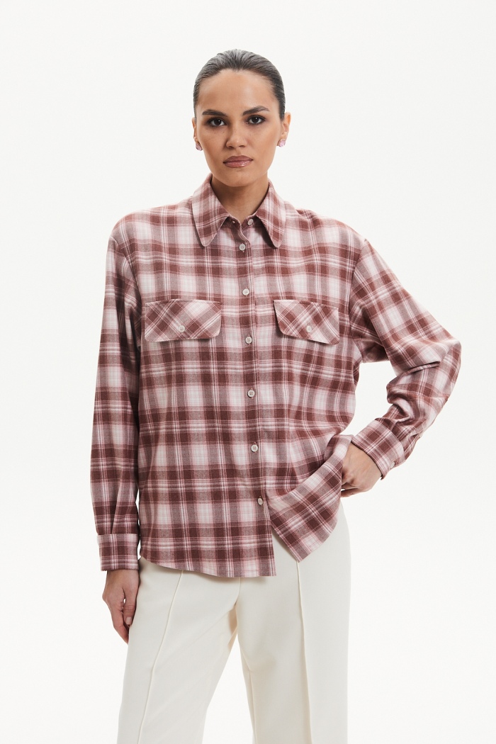 Seven Lab - Рубашка в клетку в розовом цвете