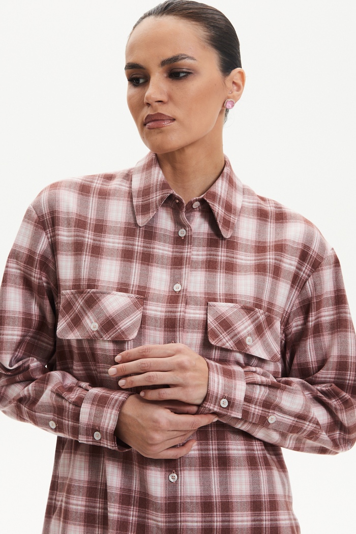 Seven Lab - Рубашка в клетку в розовом цвете