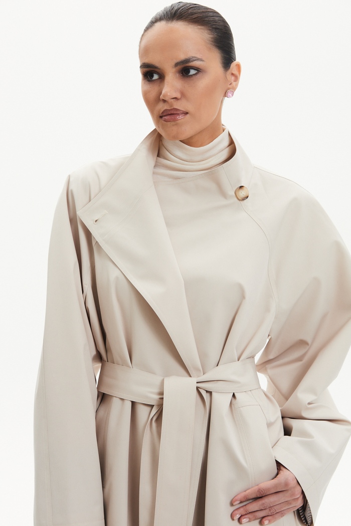 Seven Lab - Тренч с поясом в бежевом цвете